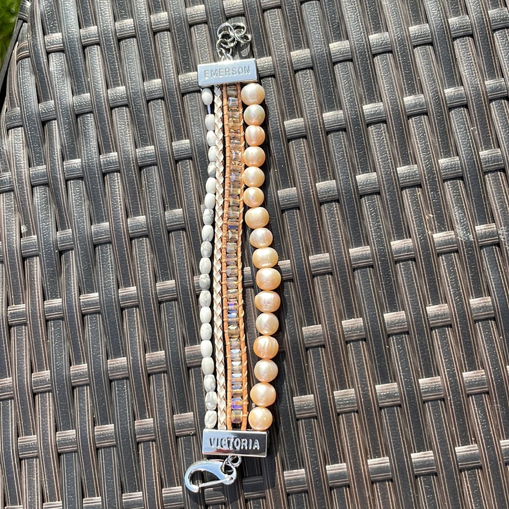 Absolutely beautiful Victoria Emerson Beaded multi strand hooked clasp bracelet